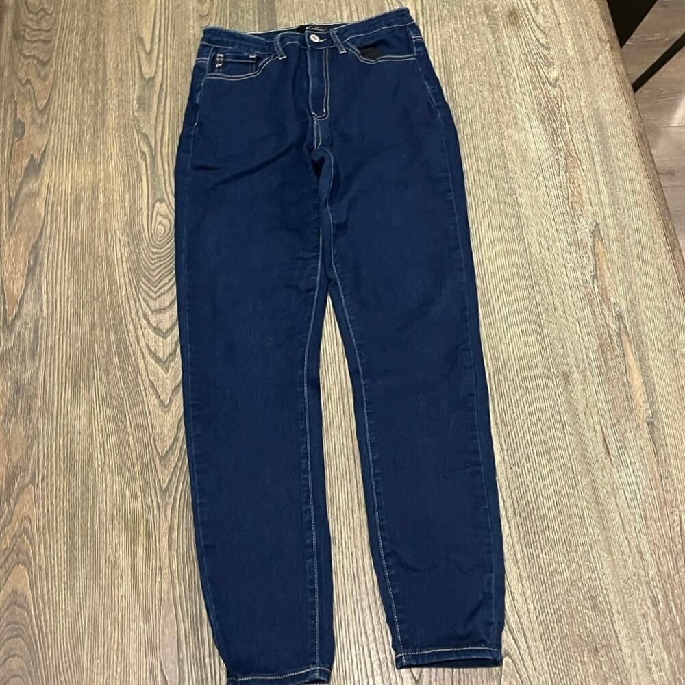 KanCan Mid Rise Skinny Jeans Denim Stretch KC663QHO Dark Wash Blue Size 28